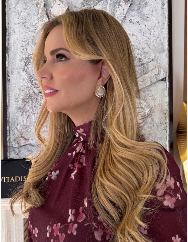 Mother-of-pearl stone with zirconia earrings 2