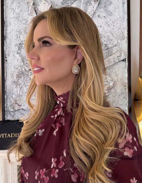 Boucles d'oreilles en nacre et zirconium