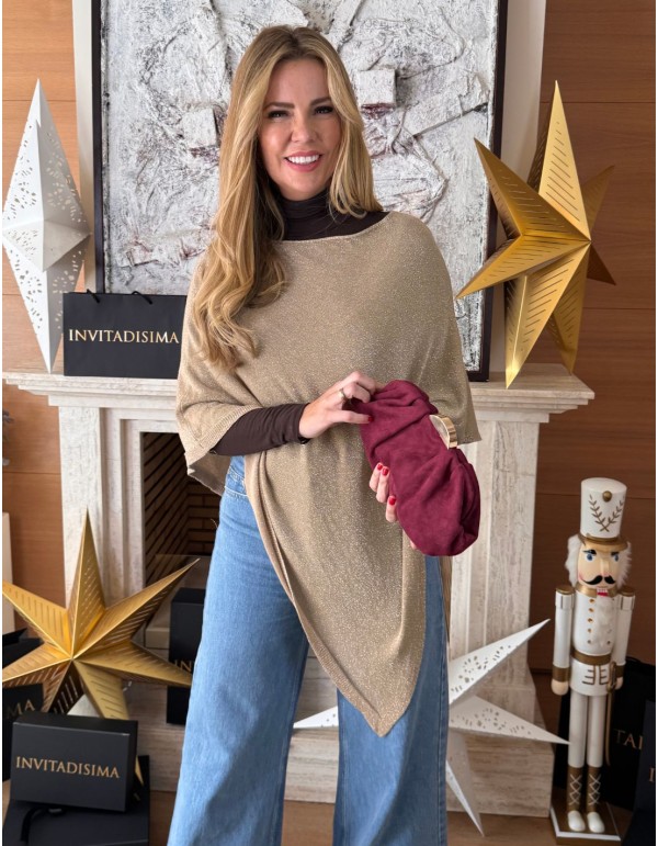 Golden poncho with glitter