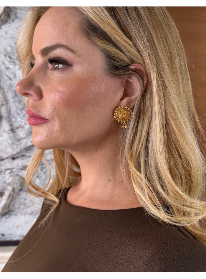 Boucles d'oreilles plaquées or en forme de...