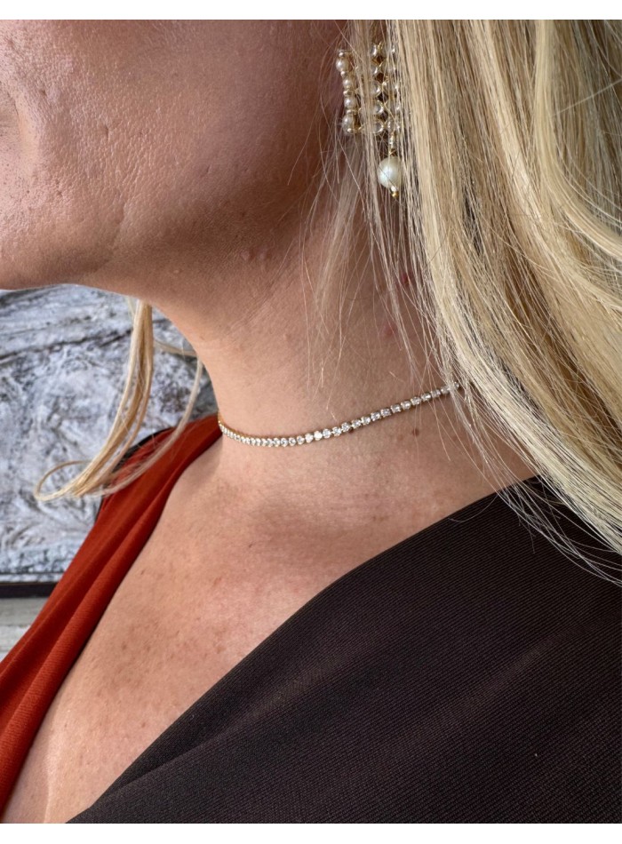 Choker de circonitas con baño de oro