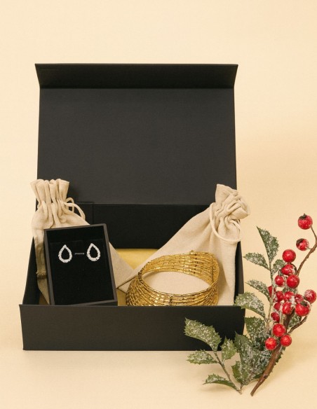 Caja de regalo 01. Choker + pendientes para navidad