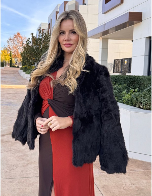 Brown rabbit fur jacket 2