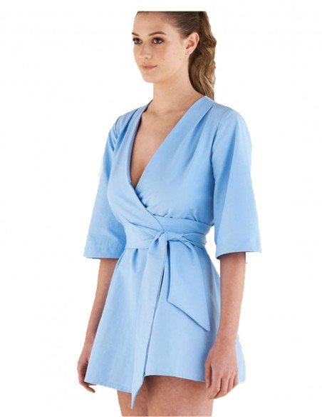 kimono azul con cinturon para bodas y fiestas de invitadas kimono azul con cinturon para bodas y fiestas de invitadas