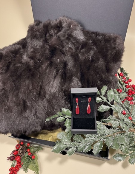 Caja de regalo 06. Chaqueta de pelo + pendientes