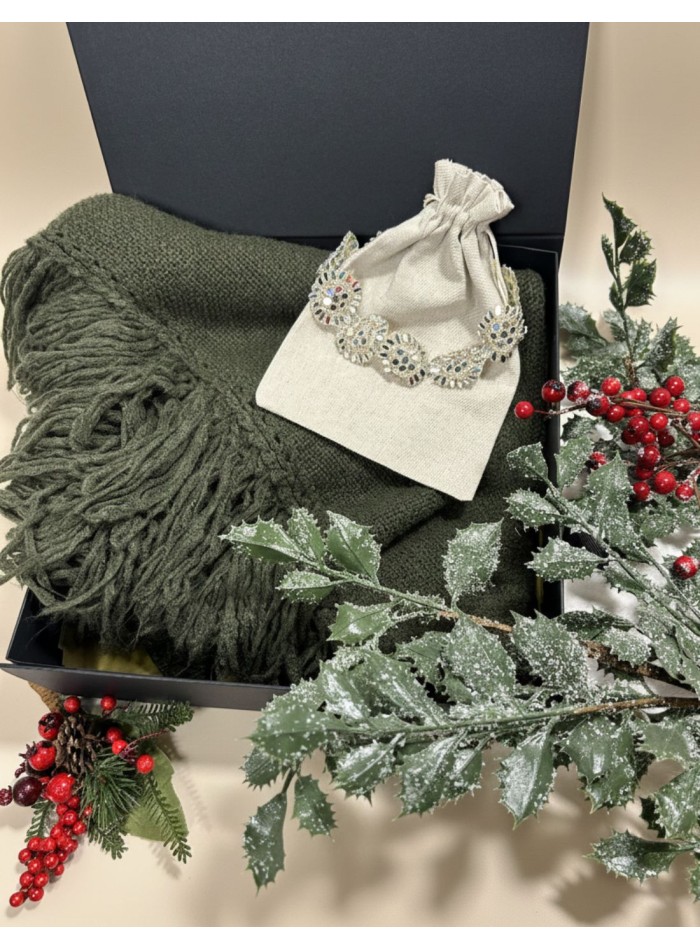 Boîte cadeau 07. Poncho à franges + tour de cou