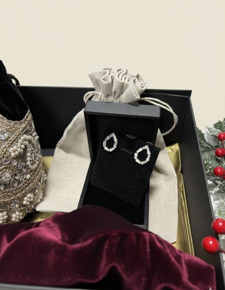 Caja de regalo 08. Kimono de terciopelo + bombonera + pendientes