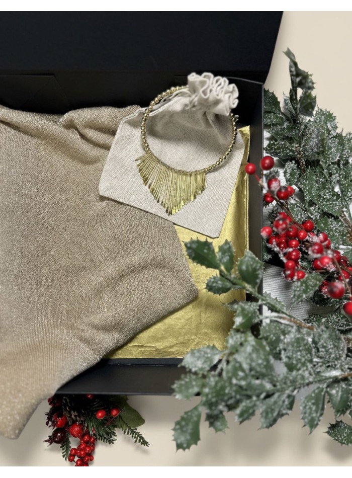 Caja de regalo 09. Poncho de brillo + choker