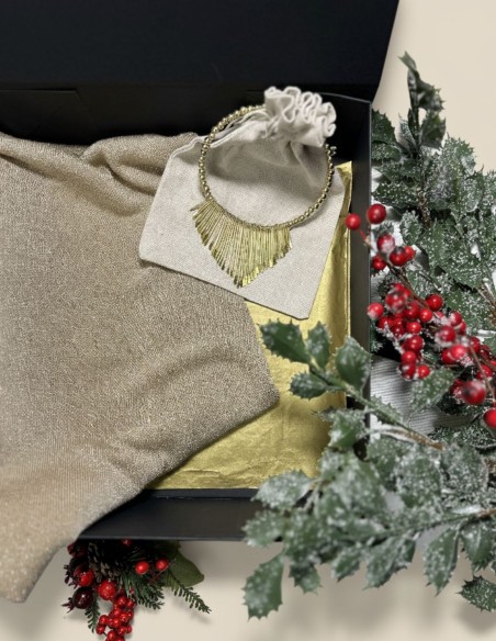 Caja de regalo 09. Poncho de brillo + choker