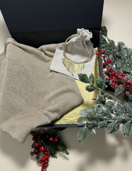 Caja de regalo 09. Poncho de brillo + choker