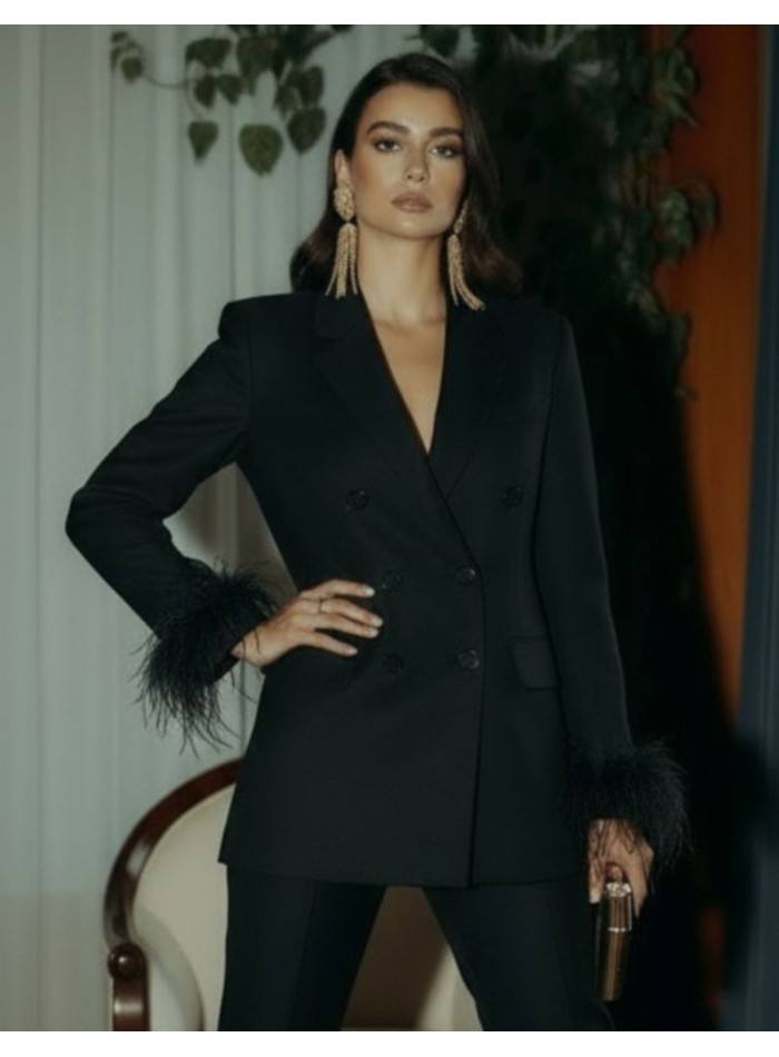 Blazer structuré surdimensionné avec détails en...