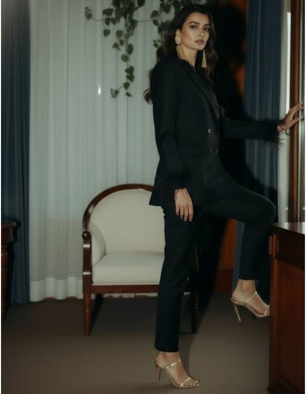 Structured long pants with pockets 2