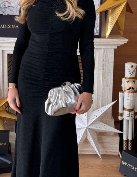 Metallic silver guest hand bag