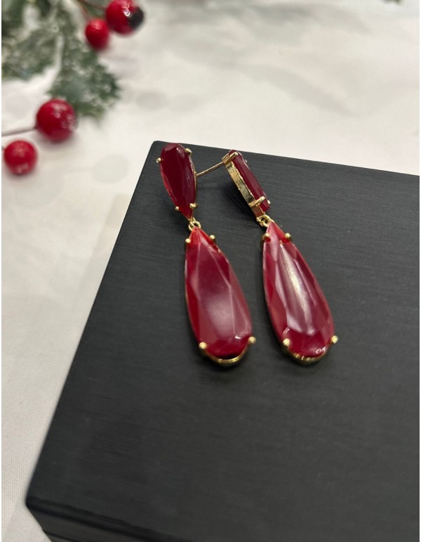 Bordeaux teardrop earrings