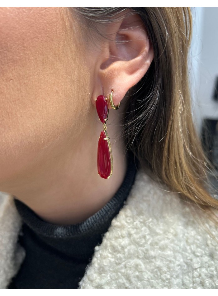 Bordeaux teardrop earrings