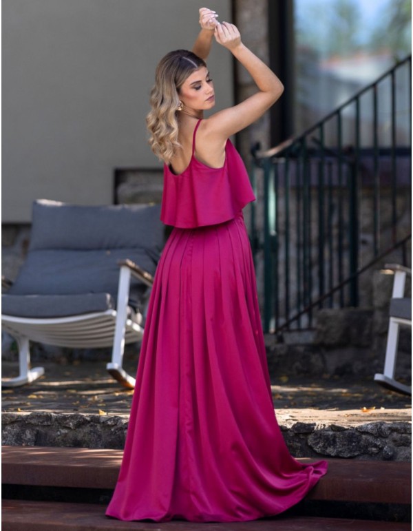 Jupe longue Cherry avec fermeture éclair invisible et...