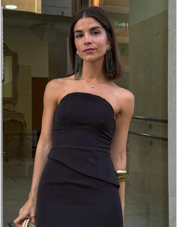 Top de fête à bretelles asymétriques