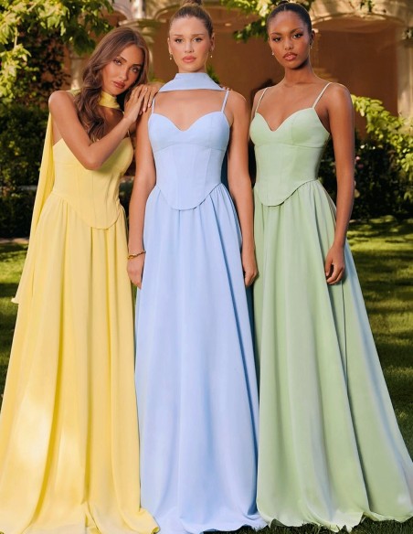 Robe de soirée longue avec corsage et jupe ample