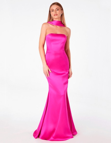 Robe de soirée bustier ajustée avec châle