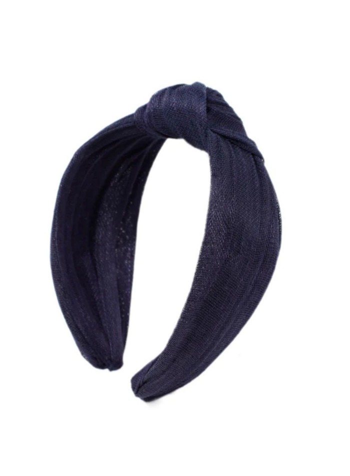 Knotted headband plain with silk sinamay