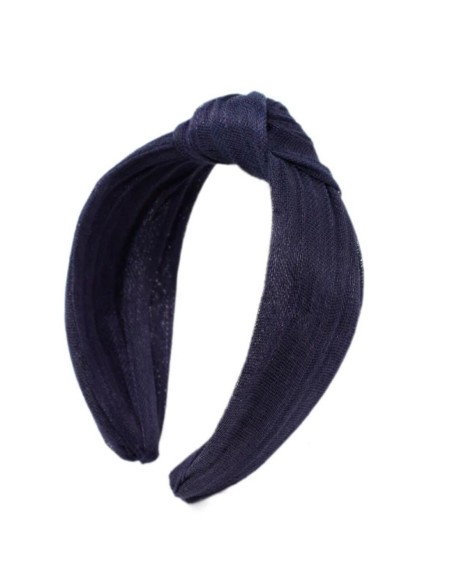 Knotted headband plain with silk sinamay