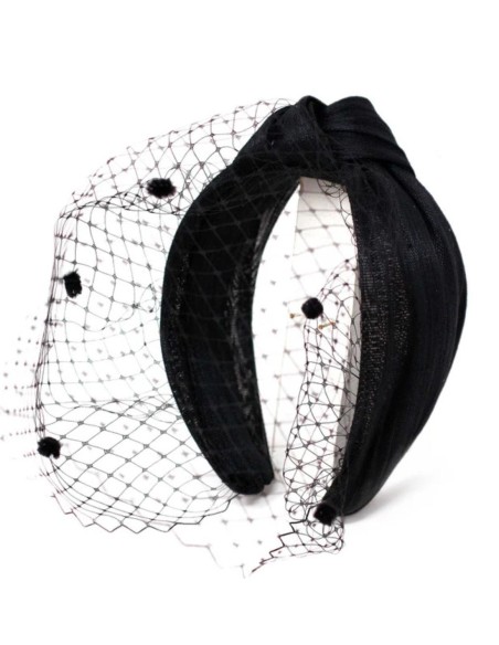 Bandeau noué uni en sinamay de soie