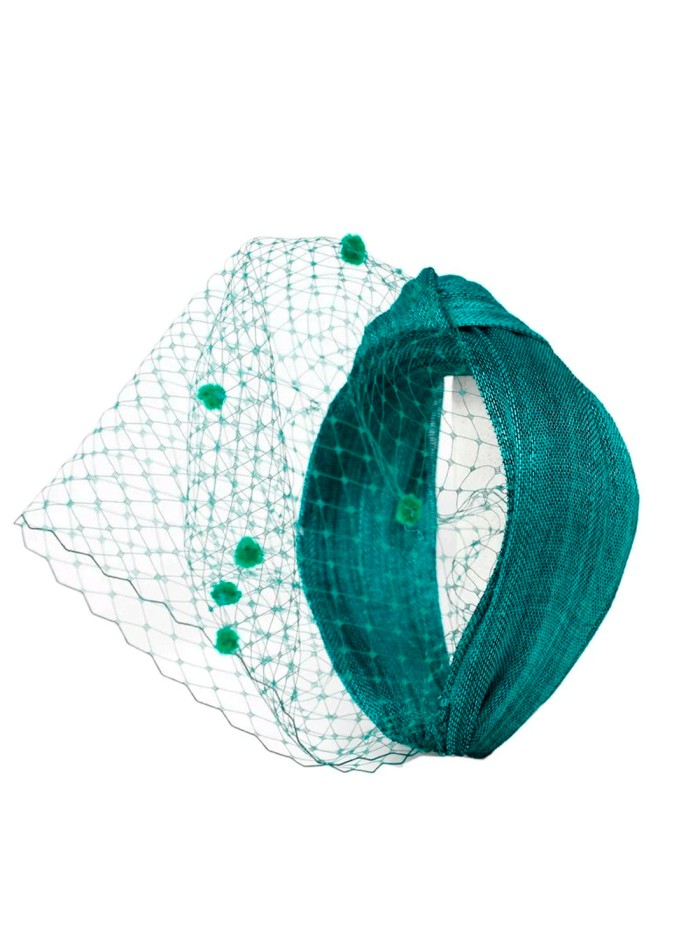 Knotted headband plain with silk sinamay