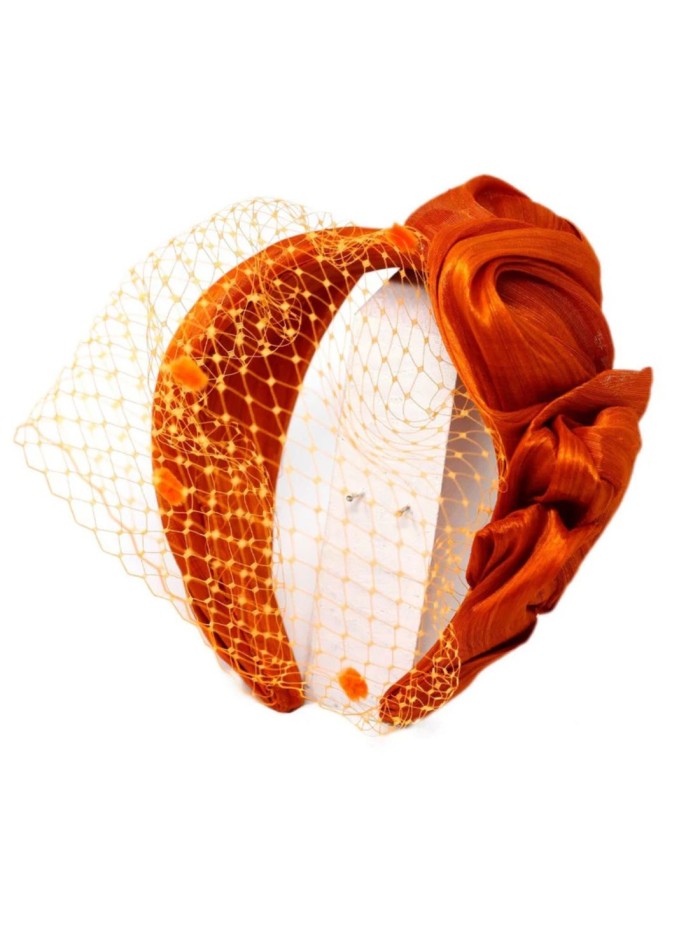 Crinkled headband with silk sinamay - various...