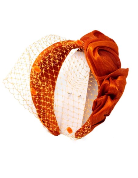 Crinkled headband with silk sinamay - various colors