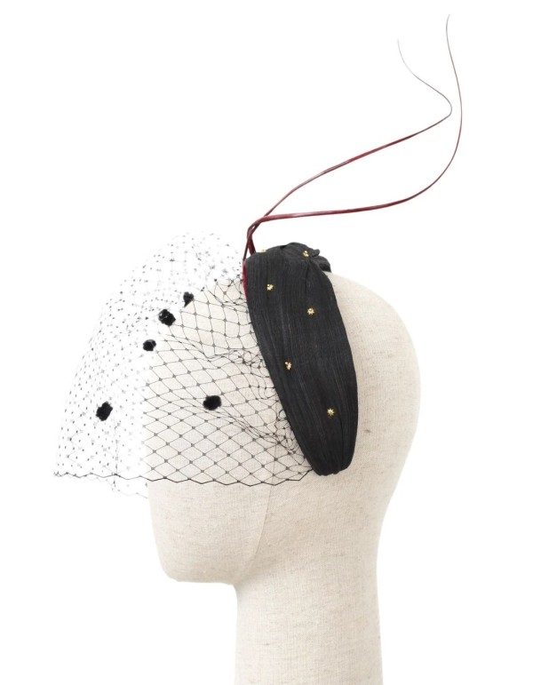 Guest headband black crossed with mesh and strawberry...