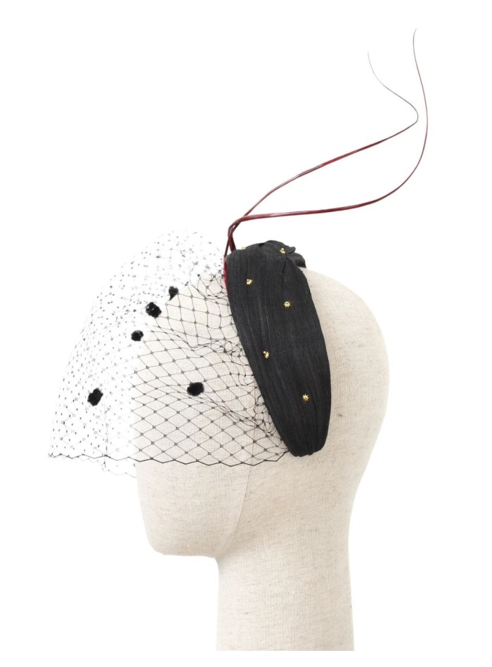 Guest headband black crossed with mesh and...