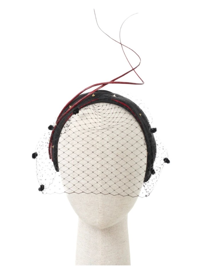 Guest headband black crossed with mesh and...