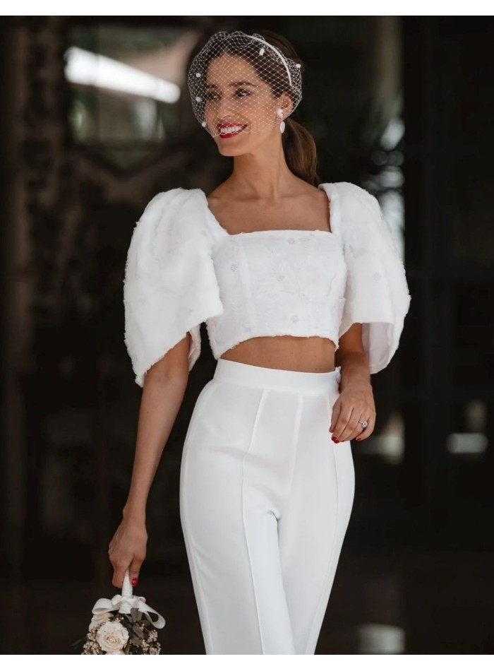 Diadema fina para invitada con velo ligero