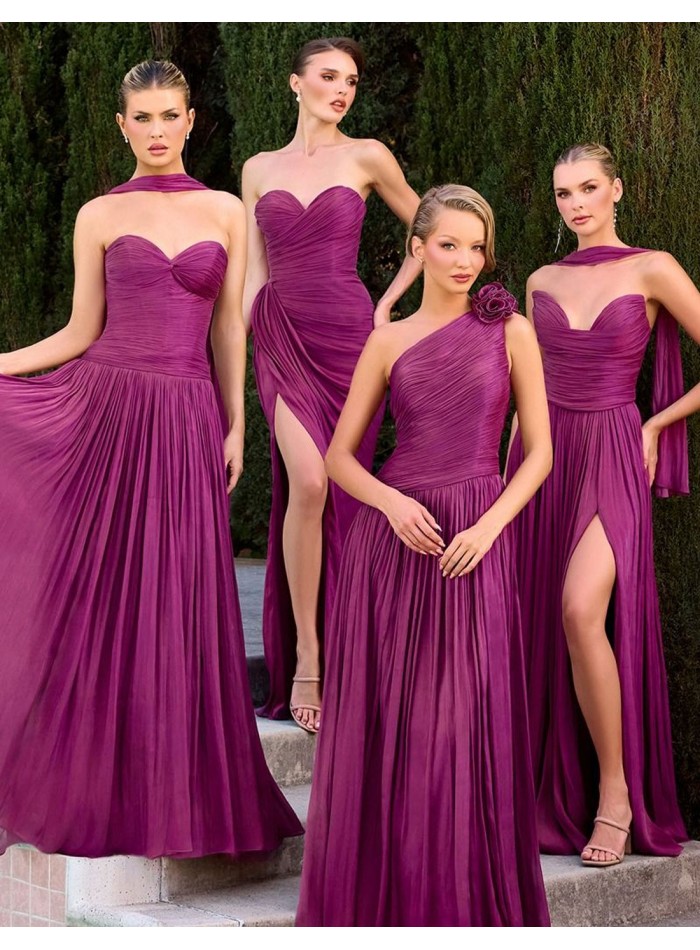 Vestido de invitada largo con escote corazón y...