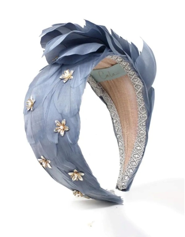 Feather guest headband with jeweled pieces 2