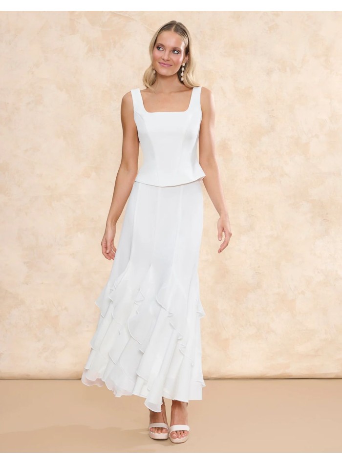 Haut de mariage à encolure carrée avec...