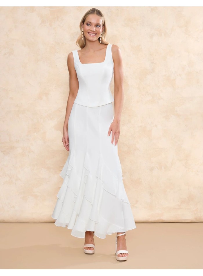 Haut de mariage à encolure carrée avec...