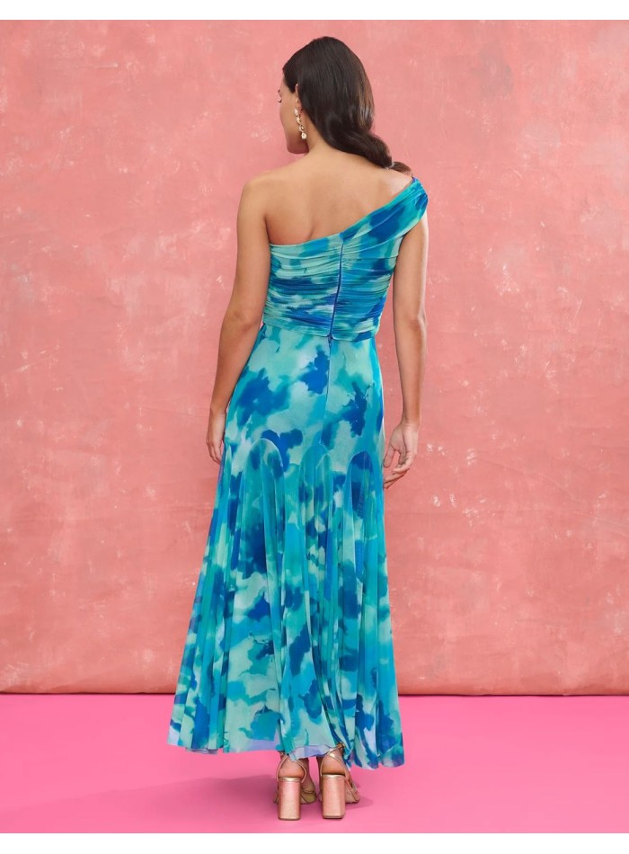 Top d'invité à encolure drapée asymétrique en...