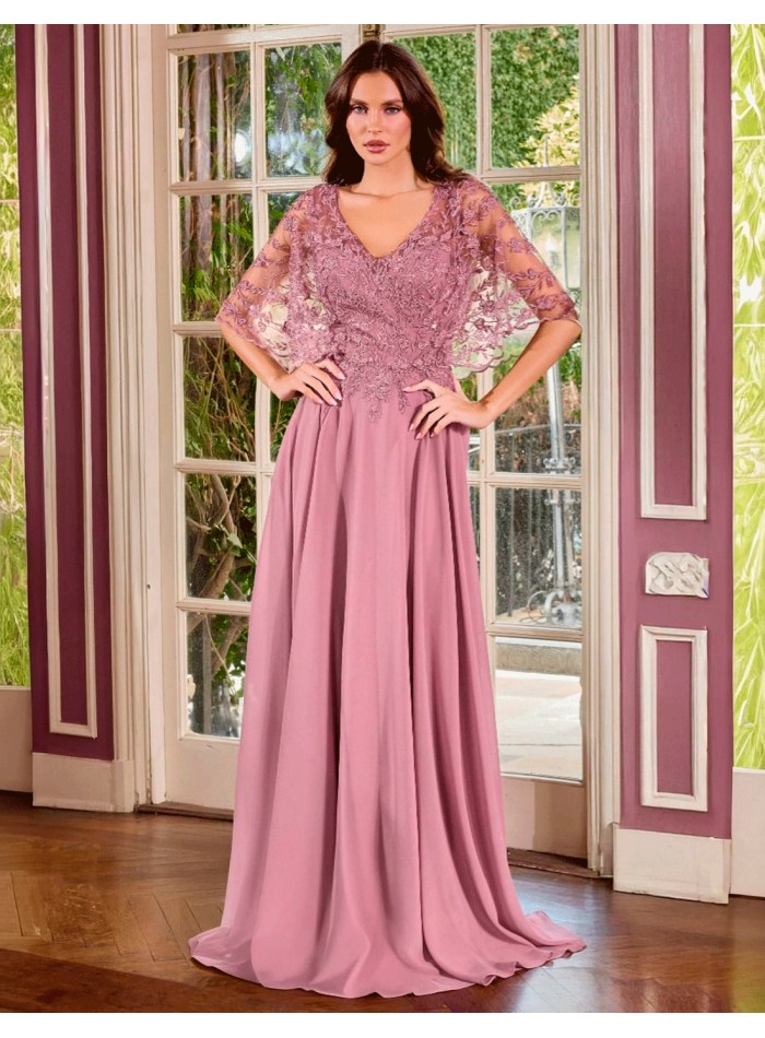 Longue robe de marraine avec corsage en...