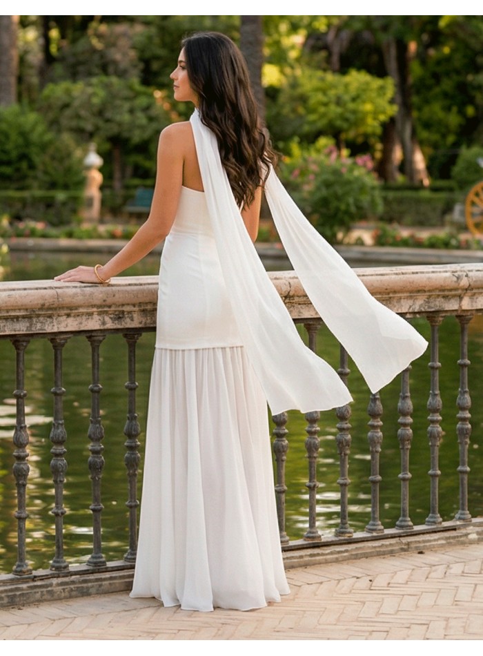 White strapless wedding dress with satin bodice...