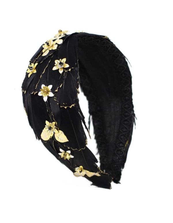 Guest headband with feathers and jeweled pieces 2
