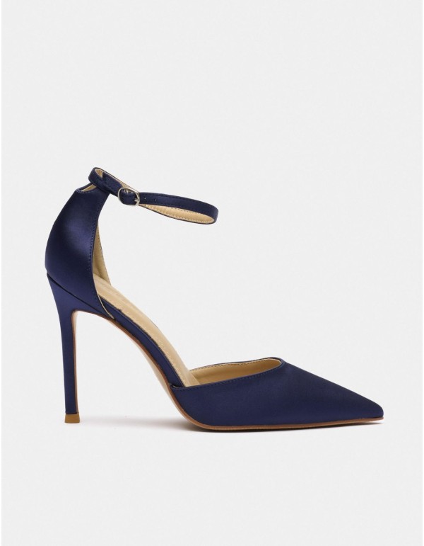 Satin fabric and classic design heeled pumps 2