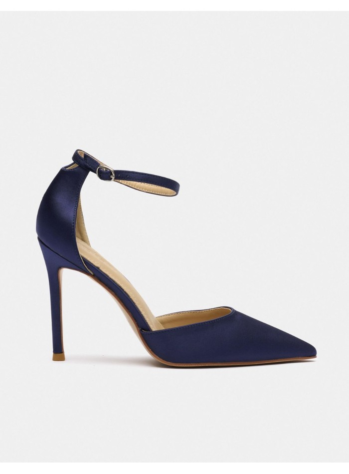 Tacones de salón de tejido satinado y diseño clásico