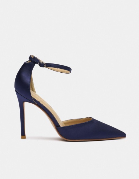 Tacones de salón de tejido satinado y diseño clásico