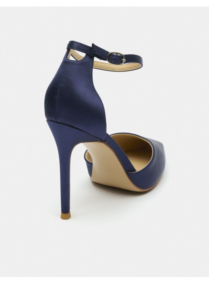 Tacones de salón de tejido satinado y diseño clásico