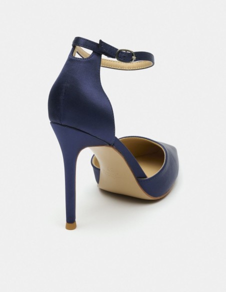 Tacones de salón de tejido satinado y diseño clásico