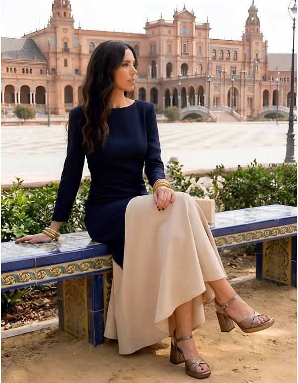 Copper-colored sandals with platform and comfortable heel
