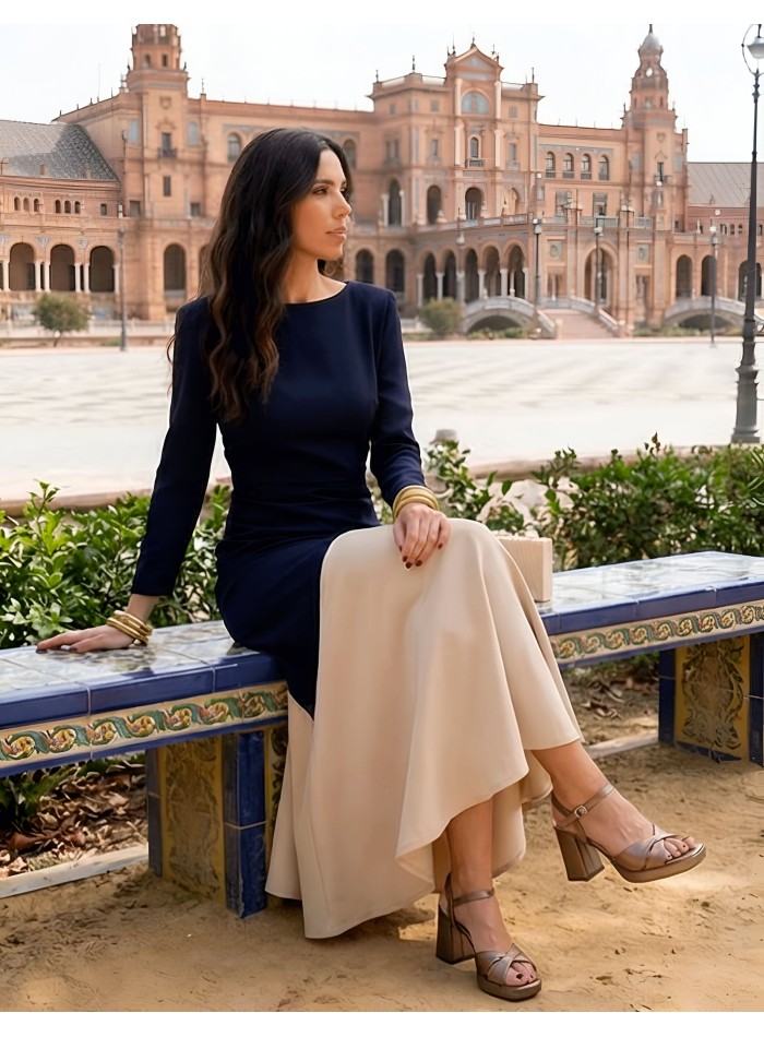 Sandalias color cobre con plataforma y tacón cómodo