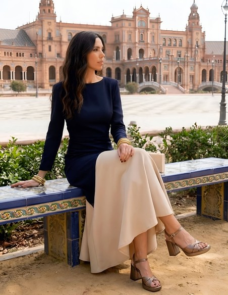 Sandalias color cobre con plataforma y tacón cómodo