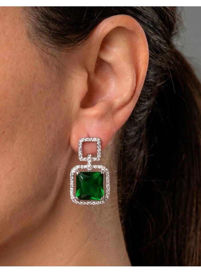 Square Green Emerald Green Crystal Emerald...
